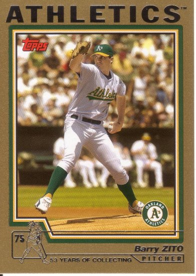 BARRY ZITO 2004 TOPPS GOLD #550 SP# 1090/2004 OAKLAND ATHLETICS