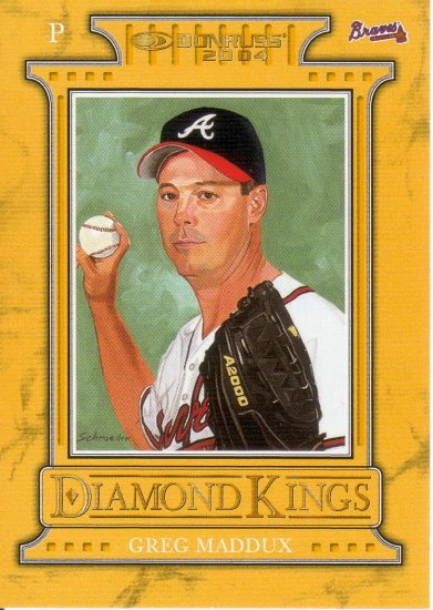 GREG MADDUX 2004 DONRUSS DIAMOND KINGS STUDIO SERIES #2 SP# 2187/2500 ATLANTA BRAVES