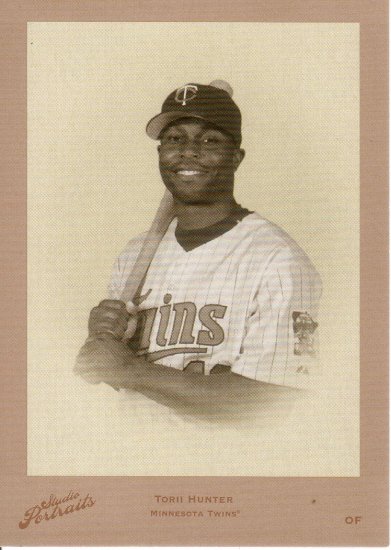 TORII HUNTER 2005 DONRUSS STUDIO PORTRAITS ESTRELLAS #48 SP# 04/10 MINNESOTA TWINS