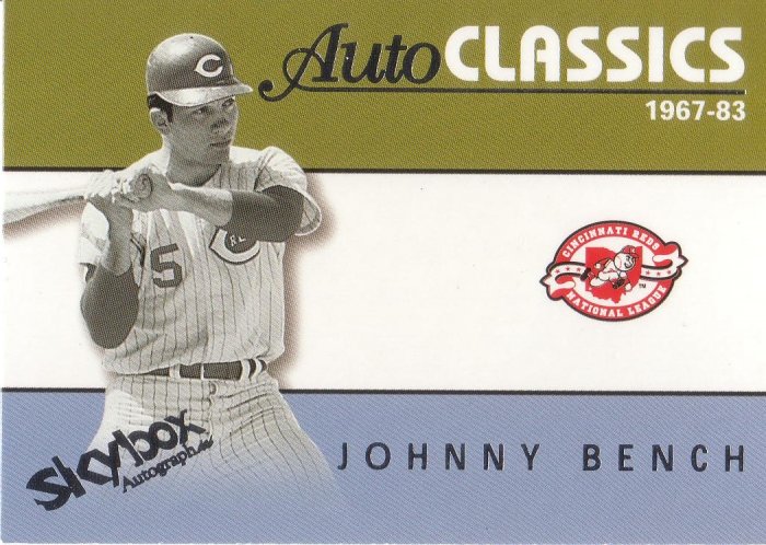 JOHNNY BENCH 2004 SKYBOX AUTOGRAPHICS AUTO CLASSICS #1AC CINCINNATI REDS