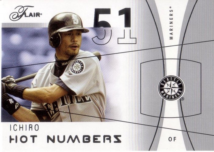 ICHIRO 2004 FLAIR HOT NUMBERS #33 SP# 440/500 SEATTLE MARINERS
