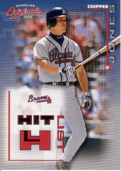 CHIPPER JONES 2002 DONRUSS ORIGINALS HIT LIST #HL-9 SP# 0279/1500 ATLANTA BRAVES
