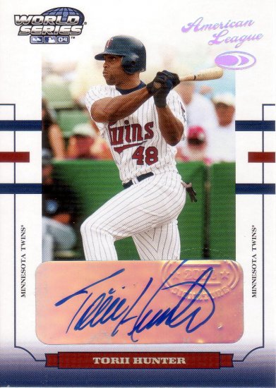 TORII HUNTER 2004 DONRUSS WORLD SERIES SIGNATURES #107 SP#24/25 MINNESOTA TWINS