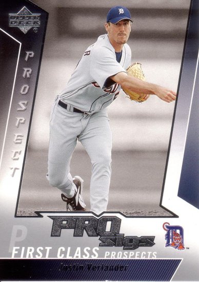 JUSTIN VERLANDER 2005 UPPER DECK PRO SIGS #105 ROOKIE DETROIT TIGERS