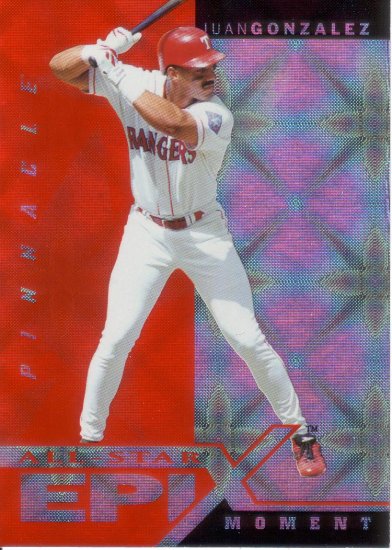 JUAN GONZALEZ 1998 PINNACLE ALL-STAR EPIX #E2 ORANGE TEXAS RANGERS