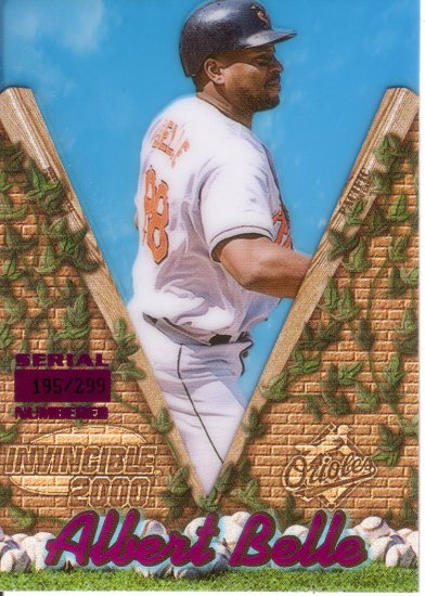 ALBERT BELLE 2000 INVINCIBLE HOLO-PURPLE #17 SP# 195/299 BALTIMORE ORIOLES