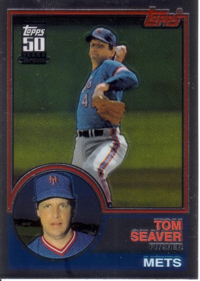 TOM SEAVER 2001 TOPPS TRADED CHROME REPRINT #8 (T107) NEW YORK METS