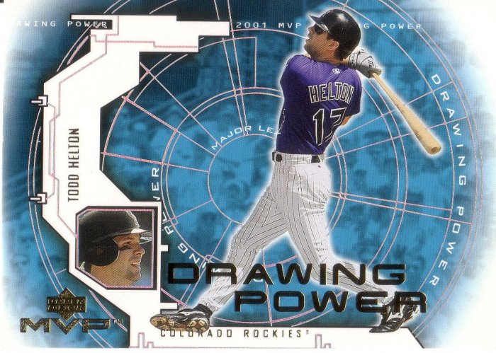 TODD HELTON 2001 MVP DRAWING POWER #DP10 COLORADO ROCKIES