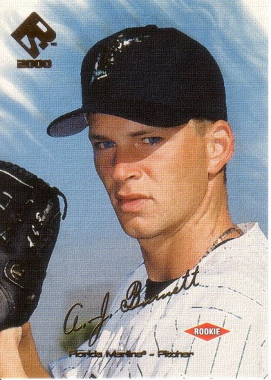 A.J. BURNETT 2000 PRIVATE STOCK #55 ROOKIE FLORIDA MARLINS