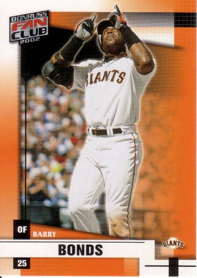 BARRY BONDS 2002 DONRUSS FAN CLUB #108 SAN FRANCISCO GIANTS