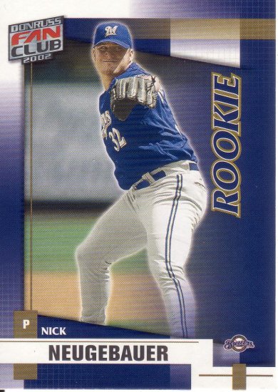 NICK NEUGEBAUER 2002 DONRUSS FAN CLUB #227 ROOKIE MILWAUKEE BREWERS