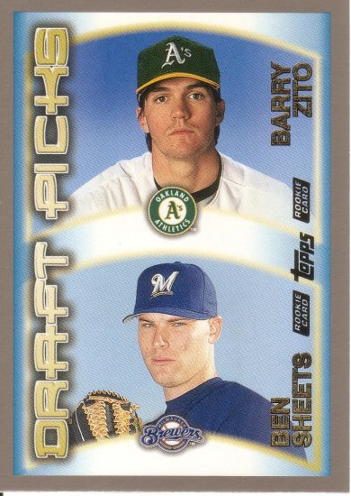 BARRY ZITO / BEN SHEETS 2000 TOPPS #451 ROOKIE OAKLAND ATHLETICS / MILWAUKEE BREWERS