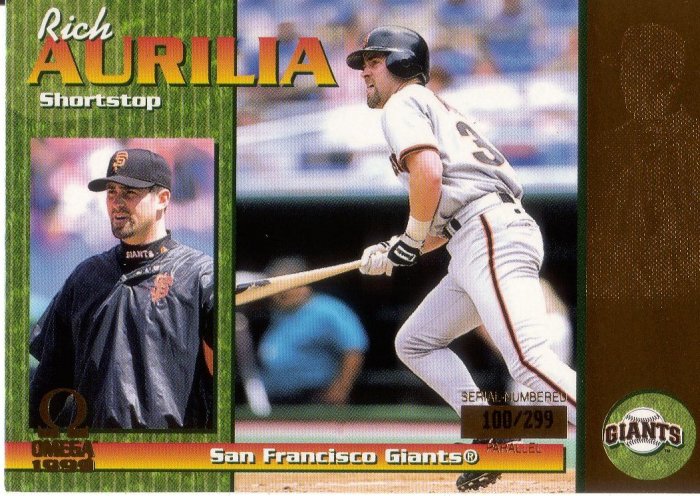 RICH AURILIA 1999 OMEGA GOLD #208 SP# 100/299 SAN FRANCISCO GIANTS AllstarZsports.com