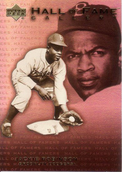 JACKIE ROBINSON 2001 UD HALL OF FAMERS GALLERY #G4 BROOKLYN DODGERS AllstarZsports.com