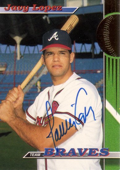 JAVY LOPEZ 1993 STADIUM CLUB #27 TREAT AUTO W/ CERTIFICATE ATLANTA BRAVES AllstarZsports.com