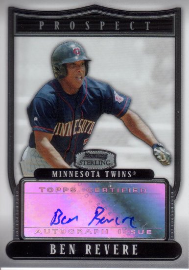 BEN REVERE 2007 BOWMAN STERLING AUTO #BSP-BR ROOKIE MINNESOTA TWINS AllstarZsports.com