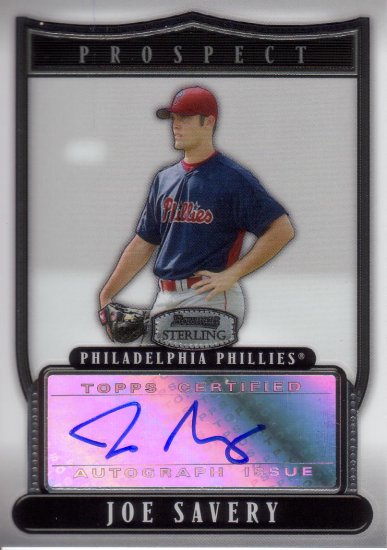 JOE SAVERY 2007 BOWMAN STERLING AUTO #BSP-JS ROOKIE PHILADELPHIA PHILLIES AllstarZsports.com
