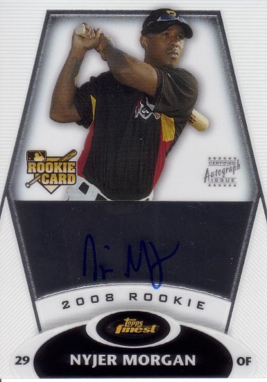 NYJER MORGAN 2008 FINEST #157 ROOKIE AUTO PITTSBURGH PIRATES AllstarZsports.com