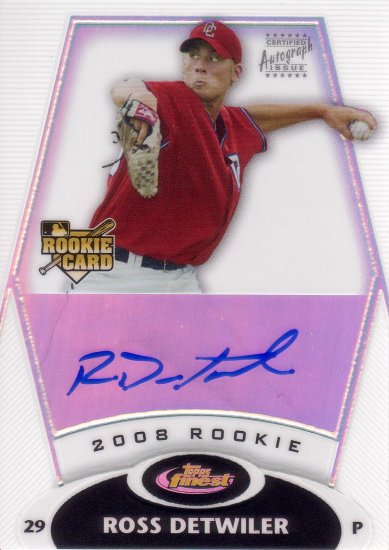 ROSS DETWILER 2008 FINEST #164 352/499 REFRACTOR ROOKIE AUTO WASHINGTON NATIONALS AllstarZsports.com