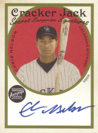 CHRIS NELSON 2005 CRACKER JACK SECRET SURPRISE SIGNATURES #SSA-CN AUTO ROCKIES AllstarZsports.com