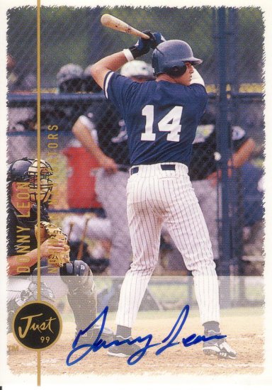 DONNY LEON 1999 JUST '99 #72 AUTOGRAPH NORWICH NAVIGATORS AllstarZsports.com