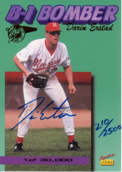 DARIN ERSTAD 1995 SIGNATURE ROOKIES B-1 BOMBER #B2 SP# 210/2500 AUTO NEBRASKA AllstarZsports.com