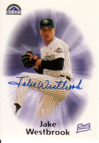 JAKE WESTBROOK 1998 BEST #21 AUTOGRAPH COLORADO ROCKIES AllstarZsports.com