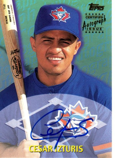 CESAR IZTURIS 2000 TOPPS TRADED AUTOGRAPH #TTA51 ROOKIE TORONTO BLUE JAYS AllstarZsports.com