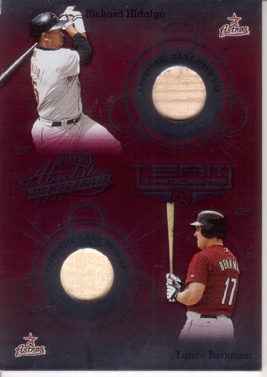 LANCE BERKMAN / RICHARD HIDALGO 2002 ABSOLUTE TEAM TANDEMS #TT38 HOUSTON ASTROS AllstarZsports.com