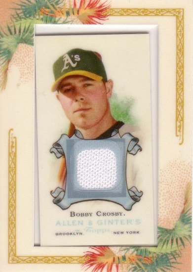 BOBBY CROSBY 2006 TOPPS ALLEN & GINTER JERSEY RELIC #AGR-BC OAKLAND ATHLETICS AllstarZsports.com