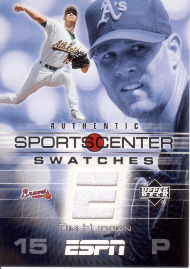 TIM HUDSON 2005 UD ESPN SPORTS CENTER SWATCHES JERSEY #GU-TH OAKLAND ATHLETICS AllstarZsports.com