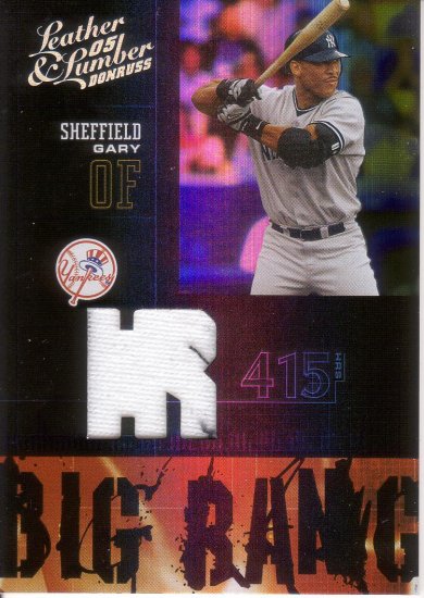 GARY SHEFFIELD 2005 LEATHER & LUMBER BIG BANG JERSEY #BB-12 154/250 YANKEES AllstarZsports.com
