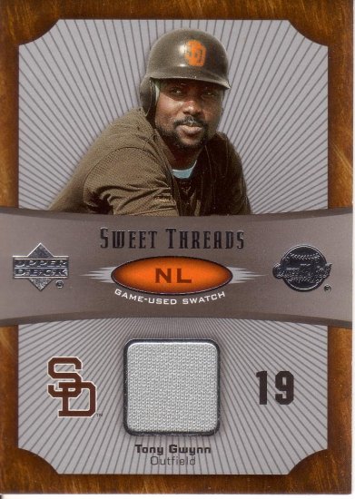 TONY GWYNN 2005 UPPER DECK SWEET SPOTS SWEET THREADS JERSEY #ST-GW PADRES AllstarZsports.com