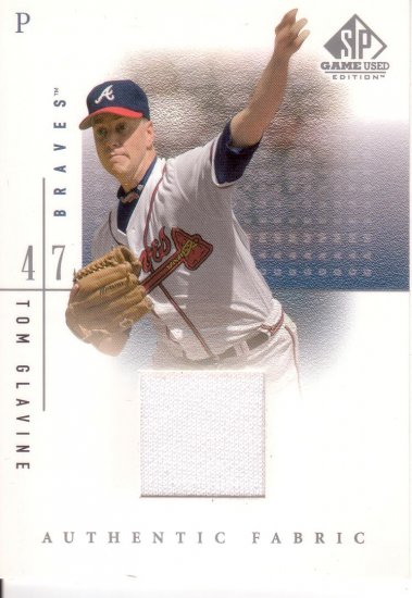 TOM GLAVINE 2001 SP GAME USED EDITION AUTHENTIC FABRIC #ToG ATLANTA BRAVES AllstarZsports.com