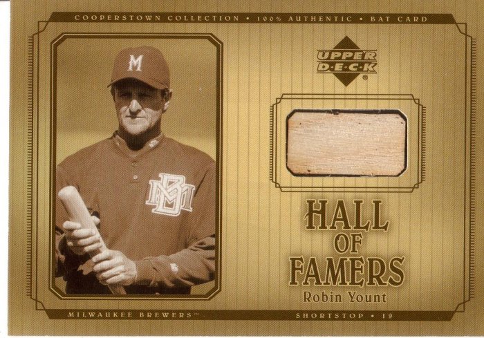 ROBIN YOUNT 2001 UD HALL OF FAMERS GAME BAT #B-RY MILWAUKEE BREWERS AllstarZsports.com