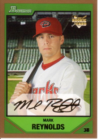 MARK REYNOLDS 2007 BOWMAN DRAFT GOLD #BDP54 ROOKIE ARIZONA DIAMONDBACKS AllstarZsports.com