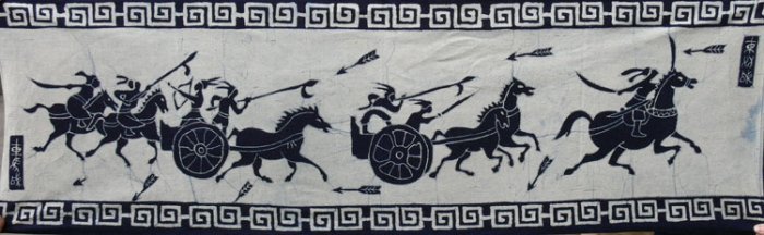 the soliders and horses wax printing