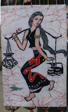 the small size carry water woman wax printing