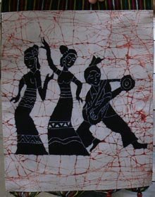 the samll size dancing person wax printing