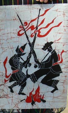 the flute and fire dancing samll size wax printing