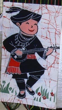 the singing man samll size wax printing