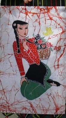 the flower and the woman samll size wax printing