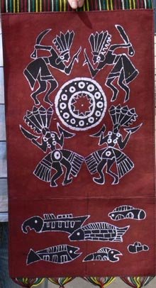 the middle size of the dancing and fish wax printing