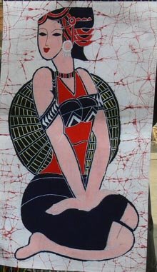 the middle size of dancing woman wax printing