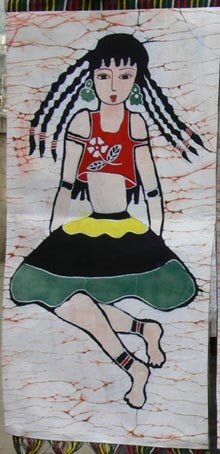 the middle size of the dancing girl wax printing