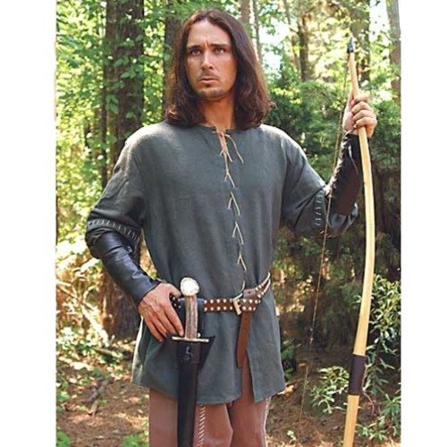 Green Cotton Medieval Outlaw Shirt - L/XL
