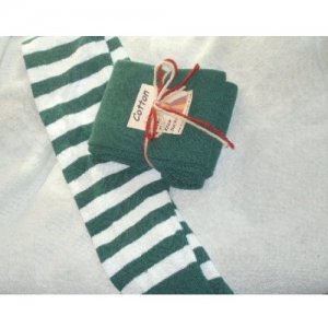 Striped Renaissance Stockings (Hose) - Hunter/Cream