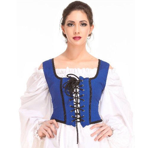 Decorated Wench Bodice – Royal Blue, Large