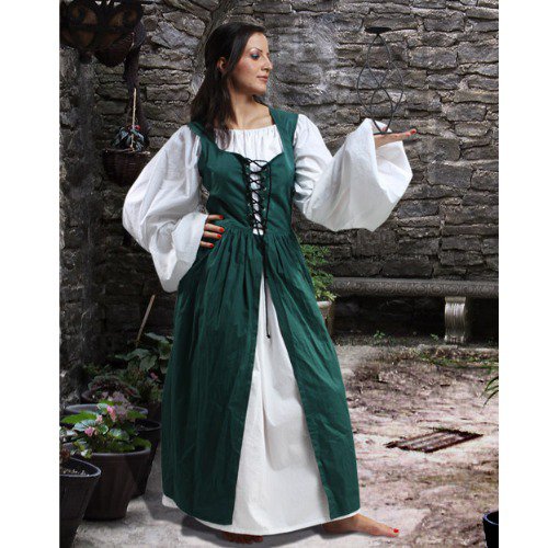 Ameline Country Maid Skirt w/Bodice – Green, Large