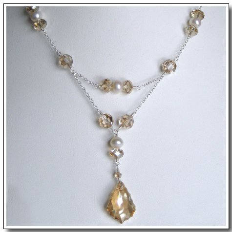 Baroque Drop Double Necklace